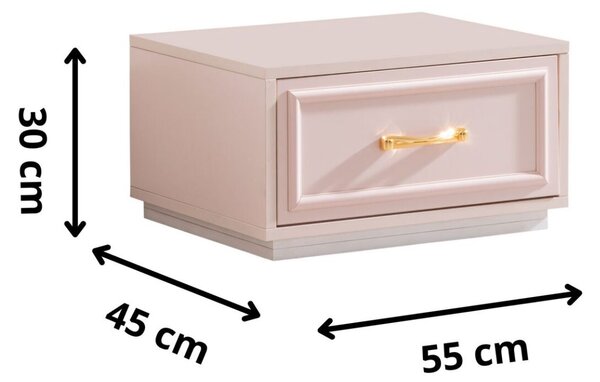 Hanah Home Éjjeliszekrény Pink Fehér Rosa
