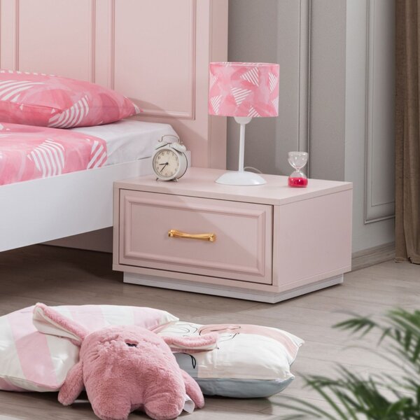 Hanah Home Éjjeliszekrény Pink Fehér Rosa