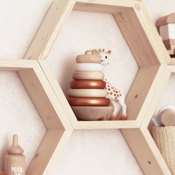 Hanah Home Wall Shelf Walnut Raf229