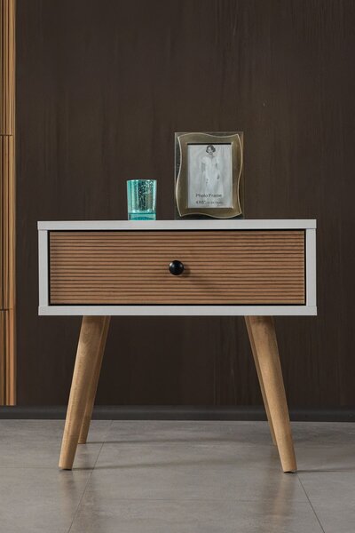 Hanah Home Vita 5103 Fehér dió éjjeliszekrény