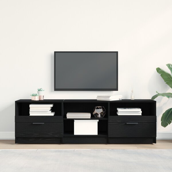 TV szekrény fiókkal Fekete tölgy 150 x 33,5 x 45 cm Faanyag