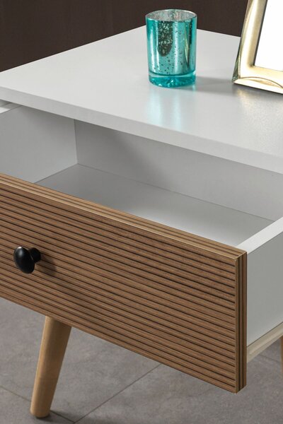Hanah Home Vita 5103 Fehér dió éjjeliszekrény