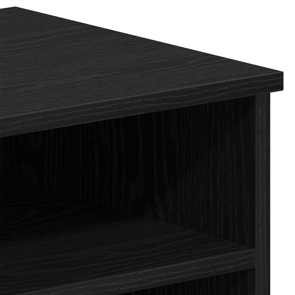 TV Szekrény 2 db Fekete Tölgy 80x35x36,5 cm Feltárt Fa