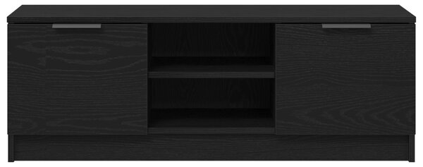 TV Szekrény Fekete Tölgy 102x35x36,5 cm Felépített Fa
