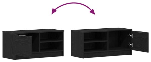 TV Szekrény 2 db Fekete Tölgy 80x35x36,5 cm Feltárt Fa