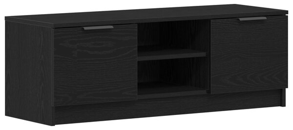 TV Szekrény Fekete Tölgy 102x35x36,5 cm Felépített Fa