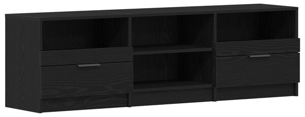 TV szekrény fiókkal Fekete tölgy 150 x 33,5 x 45 cm Faanyag
