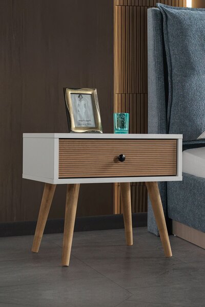 Hanah Home Vita 5103 Fehér dió éjjeliszekrény