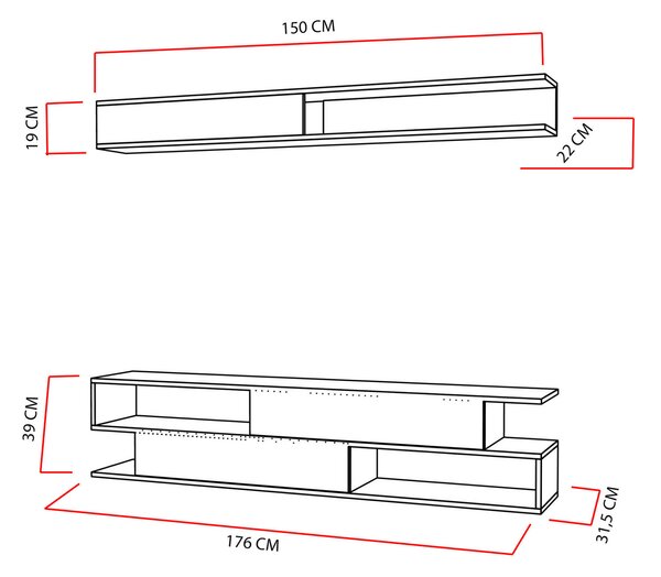 Hanah Home Sims TV szekrény – Teak, Fehér