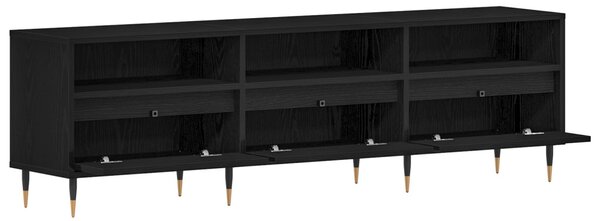 TV szekrény fiókkal Fekete tölgy 150 x 30 x 44,5 cm Faanyag