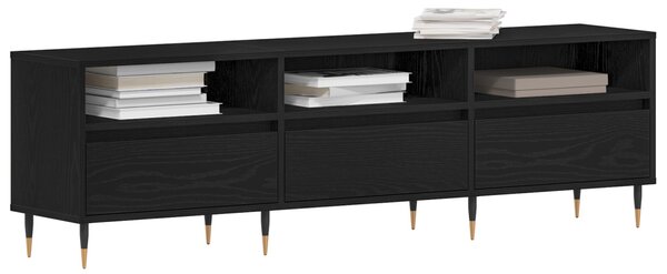 TV szekrény fiókkal Fekete tölgy 150 x 30 x 44,5 cm Faanyag