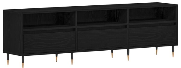 TV szekrény fiókkal Fekete tölgy 150 x 30 x 44,5 cm Faanyag