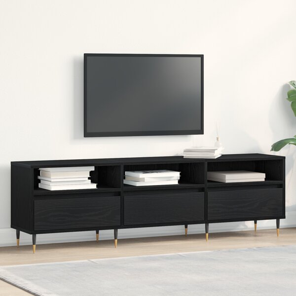 TV szekrény fiókkal Fekete tölgy 150 x 30 x 44,5 cm Faanyag