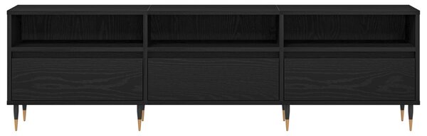 TV szekrény fiókkal Fekete tölgy 150 x 30 x 44,5 cm Faanyag