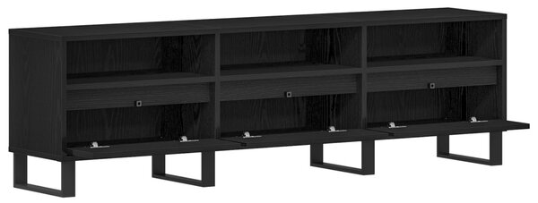 TV szekrény fiókkal Fekete tölgy 150 x 30 x 44,5 cm Faanyag