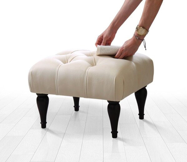 Atelier Del Sofa Krém Virágmintás Puff - Krém