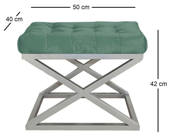 Atelier Del Sofa Capraz puff, ezüst-zöld - Ezüst, zöld