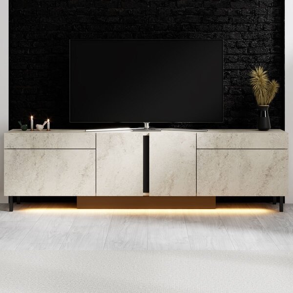 Hanah Home TV Stand Travertine Paris - Travertine