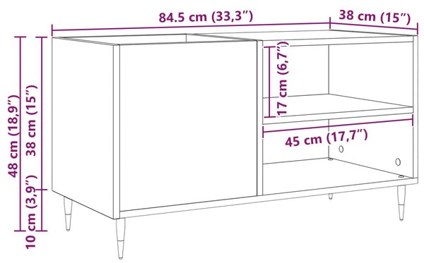 Rekord Tálca Fekete Tölgy 84,5x38x48 cm Műgyanta