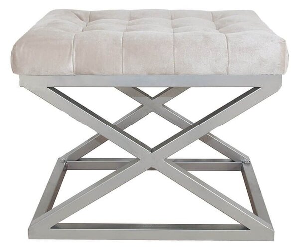 Atelier Del Sofa Puff Sötétfehér Silver Capraz - Ezüst, Sötétfehér
