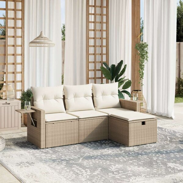 VidaXL Polyrattan Kerti Ülőgarnitúra - Bézs - 4 részes