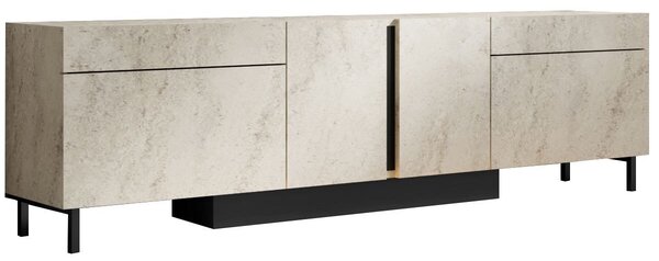 Hanah Home TV Stand Travertine Paris - Travertine