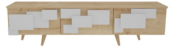 Hanah Home TV Stand Oak White 3 D - Oak, White