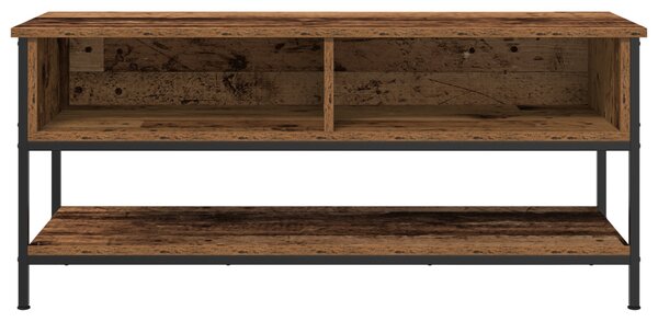 TV Szekrény Régi Fa 100x35x45 cm Műanyag Fa és Acél