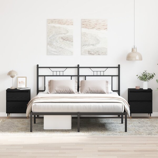 Éjjeliszekrény 2 db Fekete tölgy 40 x 35 x 50 cm Szerelt Fa