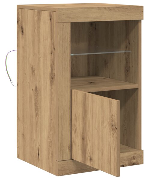 LED tálaló 2 pcs Artisan tölgy 41 x 37 x 67 cm Faanyag
