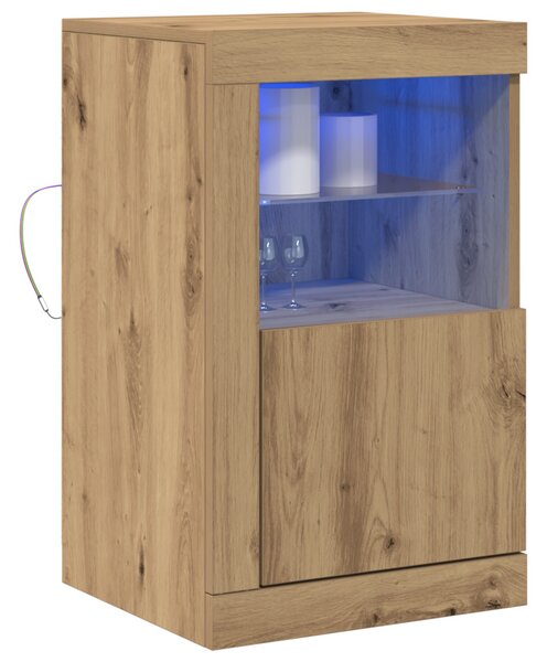 LED tálaló 2 pcs Artisan tölgy 41 x 37 x 67 cm Faanyag