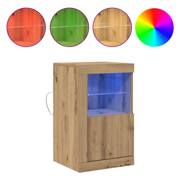 LED tálaló 2 pcs Artisan tölgy 41 x 37 x 67 cm Faanyag