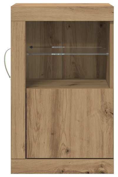 LED tálaló 2 pcs Artisan tölgy 41 x 37 x 67 cm Faanyag