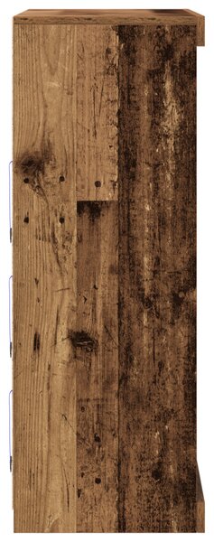 LED tálaló LED szalagokkal Antik Fa 81 x 37 x 100 cm Szerelt Fa