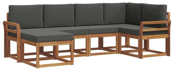 Kültéri kanapé szett párnával 6 pcs Természetes és antracit