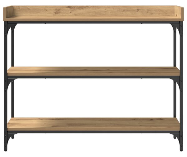 Konzolasztal Kézműves Tölgy 100x30x80 cm Műgyanta és Acél