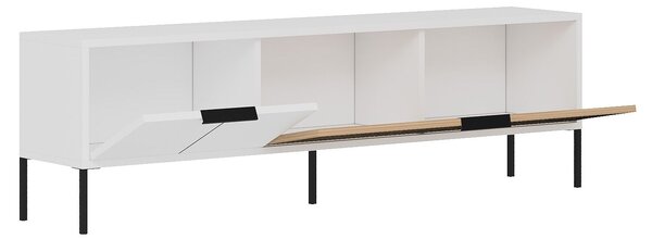 Hanah Home TV állvány fehér, rattan Noah - fehér, rattan