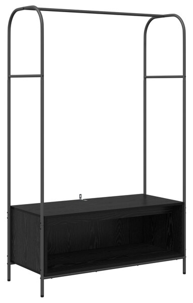 Ruhatartó polcokkal fekete tölgy 100x44x160 cm