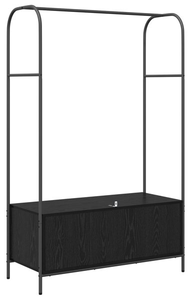 Ruhatartó polcokkal fekete tölgy 100x44x160 cm