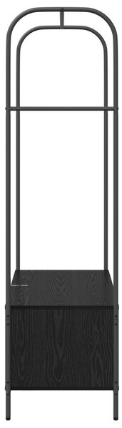 Ruhatartó polcokkal fekete tölgy 100x44x160 cm