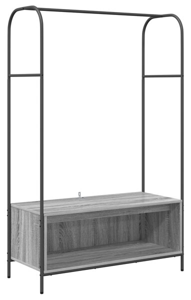 Ruhatartó polcokkal Szürke Sonoma 100x44x160 cm