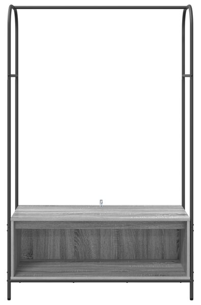 Ruhatartó polcokkal Szürke Sonoma 100x44x160 cm