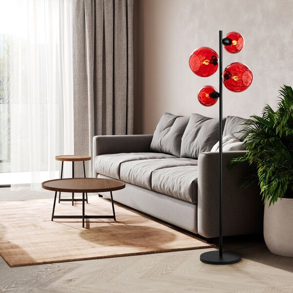 Opviq Floor Lamp Red Black Benek - 20 - 15 - 14511
