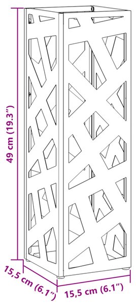 Esőernyő állvány tárolóval Fehér 15,5 x 15,5 x 49 cm Acél