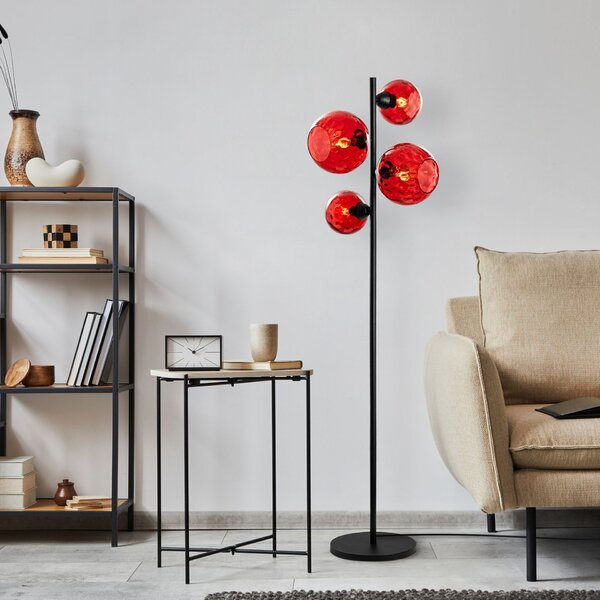 Opviq Floor Lamp Red Black Benek - 20 - 15 - 14511