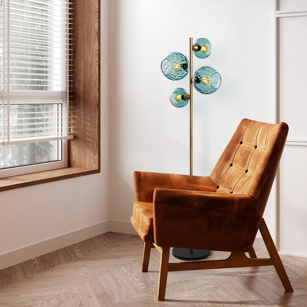 Opviq Floor Lamp Blue Gold Benek - 20 - 15 - 14522