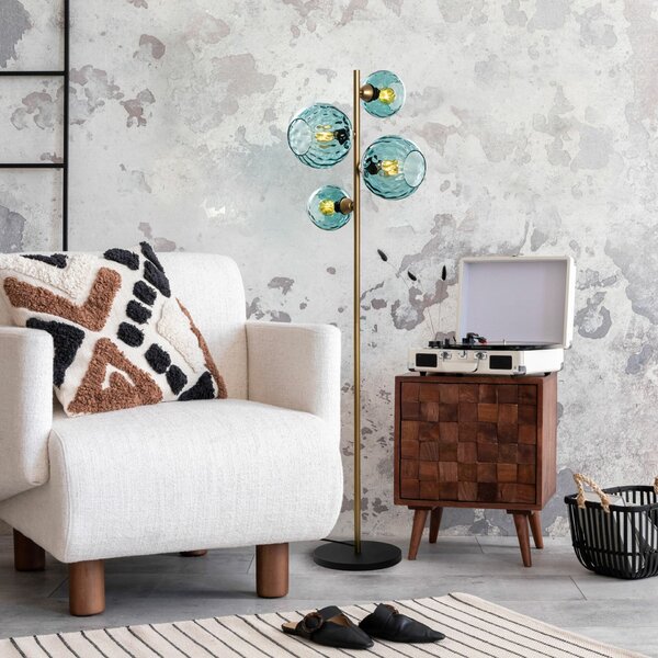 Opviq Floor Lamp Blue Gold Benek - 20 - 15 - 14522