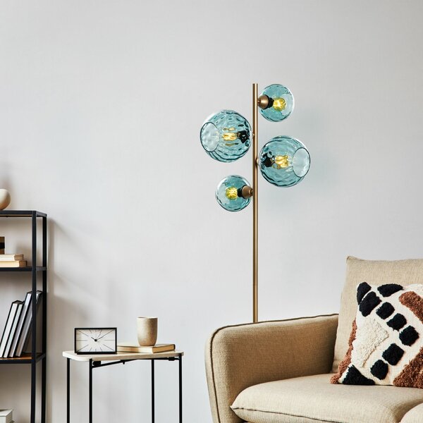 Opviq Floor Lamp Blue Gold Benek - 20 - 15 - 14522