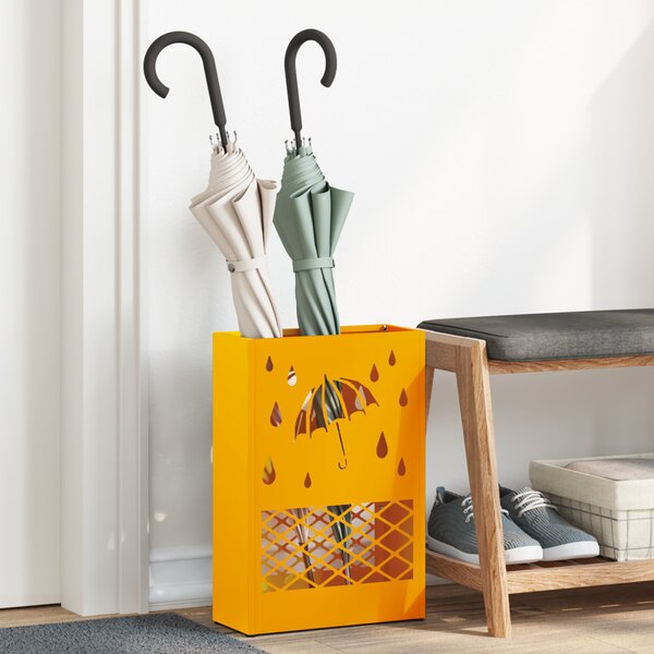 Esőernyő állvány Mustársárga 28 x 12 x 41 cm Acél
