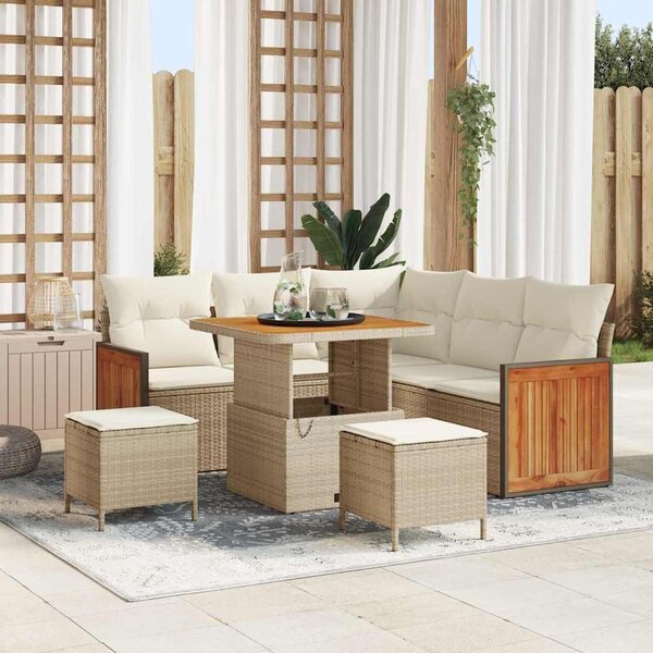 VidaXL Kerti Kanapé Szett párnával 8 pcs Beige és krém